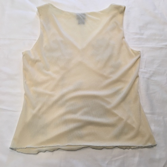 INC Cream Colored Sleeveless Top w/ Silver Beading - Picture 4 of 4